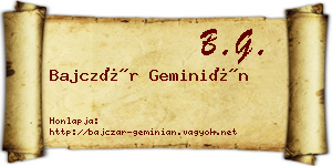 Bajczár Geminián névjegykártya
